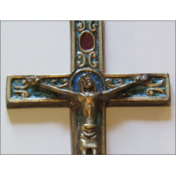 Enamelled bronze crucifix