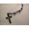 Antique rosary in blue chalcedony