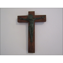 Crucifix bois/bronze Debrie