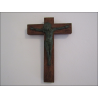 Wood/bronze crucifix Debrie