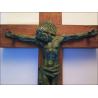 Wood/bronze crucifix Debrie