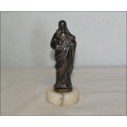 Estatueta de bronze do Sagrado Coração de Jesus