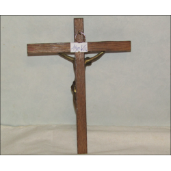 Wood/bronze crucifix 17 cm