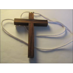 Croce in legno con cordino in cotone