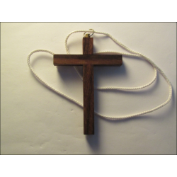 Wooden Cross with Cotton Cord