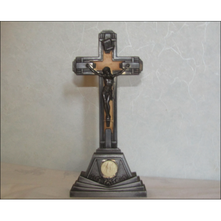 Crucifix on altar base