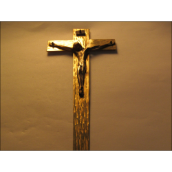 Crucifixo de parede de bronze dourado