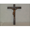 Crucifixo de madeira/bronze 19 cm