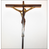 Wood/bronze wall crucifix