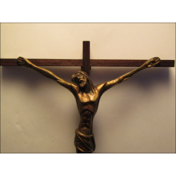 Crocifisso da parete in legno/bronzo