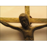 Crucifix mural en bronze 16,5 cm et métal doré