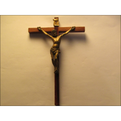 Crucifix en bois et en bronze Sainte Anne d'Auray