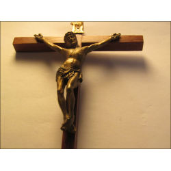 Crucifijo de madera y bronce Sainte Anne d'Auray