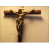 Crucifijo de madera y bronce Sainte Anne d'Auray
