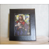 Medium frame in black leather from the Good Shepherd 19 x 15 cm