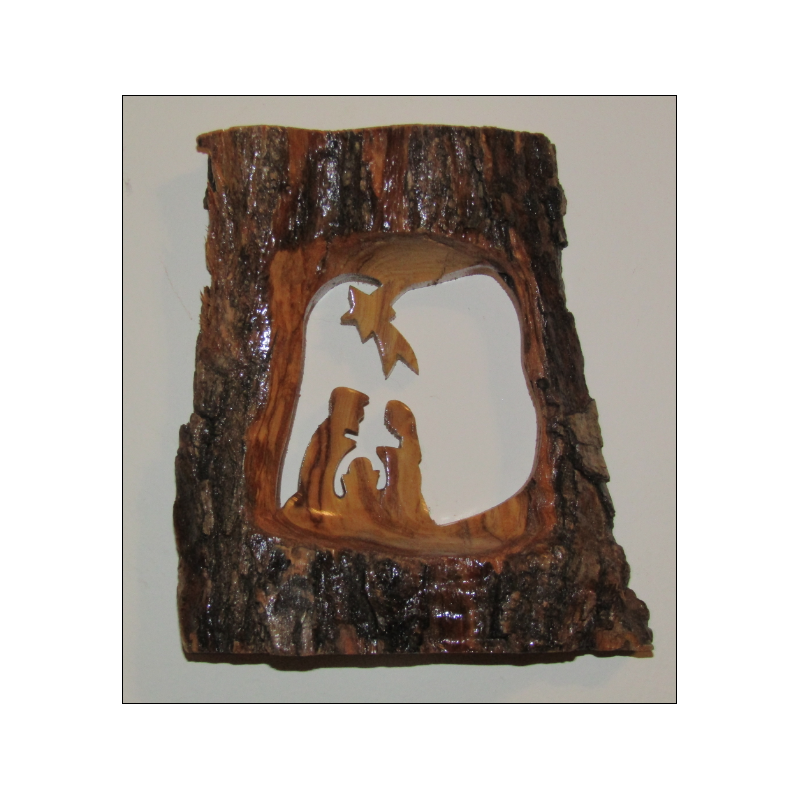 Beautiful wooden wall Christmas nativity scene