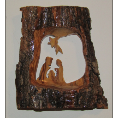 Beautiful wooden wall Christmas nativity scene