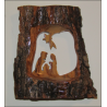 Beautiful wooden wall Christmas nativity scene