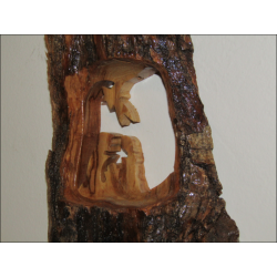 Beautiful wooden wall Christmas nativity scene