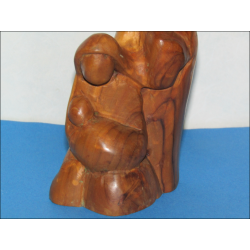 Statue de la Sainte Famille en bois d'olivier 15 cm