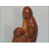 Statua Sacra Famiglia in legno d'ulivo 15 cm