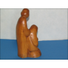 Statua Sacra Famiglia in legno d'ulivo 15 cm