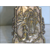 Small display representing the Apparition of Lourdes in silver metal signed Ruffony