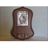 Wall-mounted wooden, metal and glass font Virgo Mater