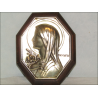 Small wooden and bronze frame of the Virgin with the Lily signed Parvillers