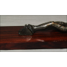 Lacquered wooden crucifix with Christ in bronze between the beginning and mid twentieth century signed Escudero