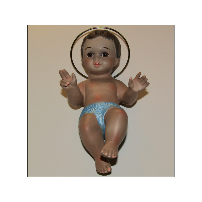 Estatua policromada del Niño Jesús de 18 cm para belén de Navidad