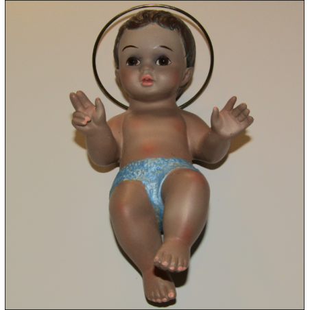 Statue polychrome de l'Enfant Jésus de 18 cm pour crèche de Noël