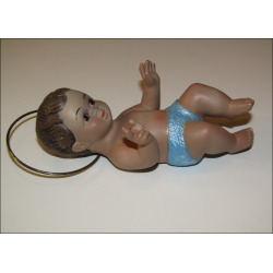 Statue polychrome de l'Enfant Jésus de 18 cm pour crèche de Noël