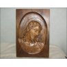 Carved wooden display of Christ